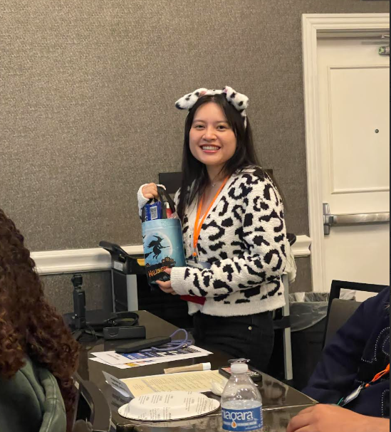 Student Julie Nguyen won a free raffle.