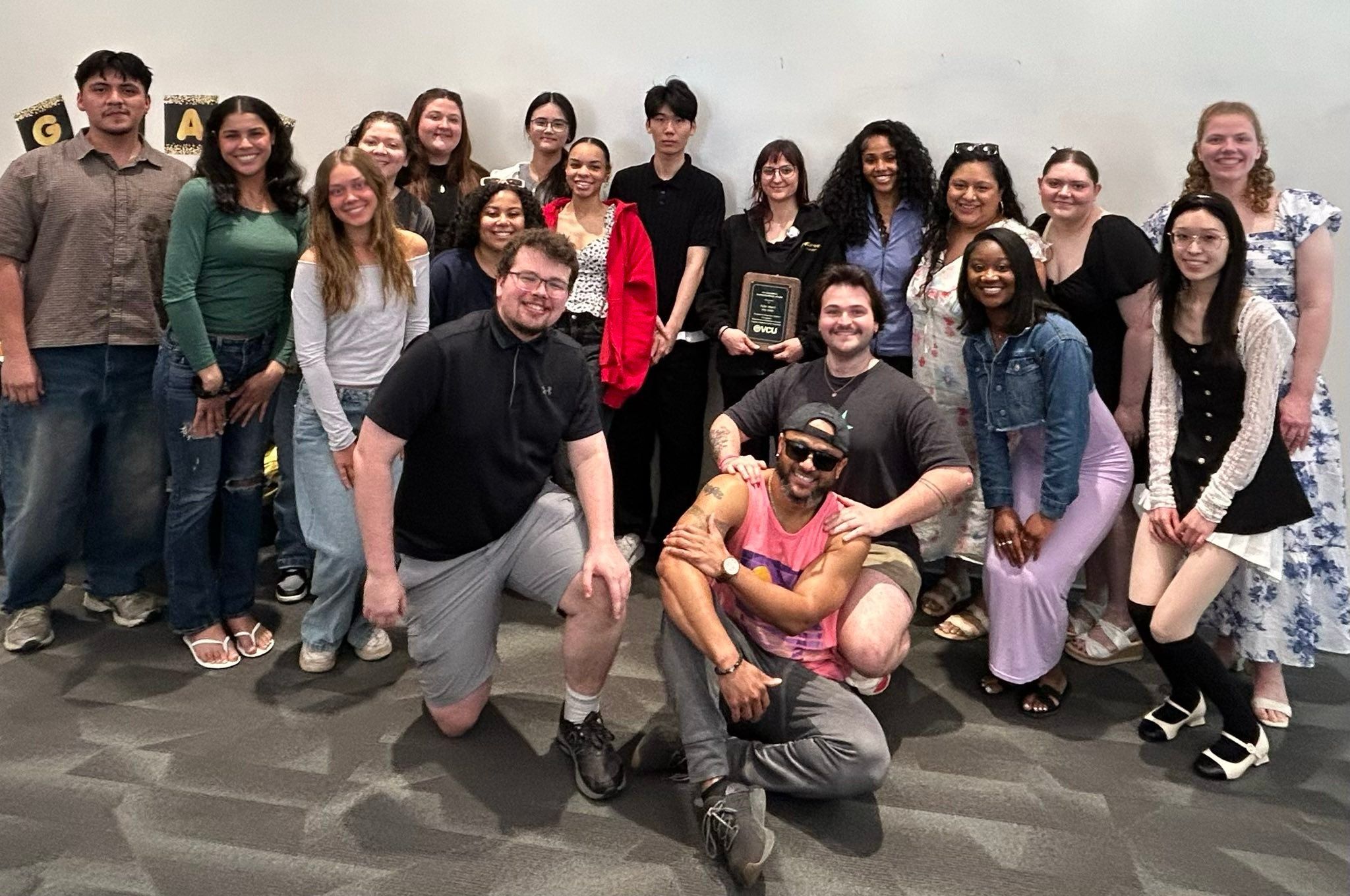 Senior Luncheon group photo with students
