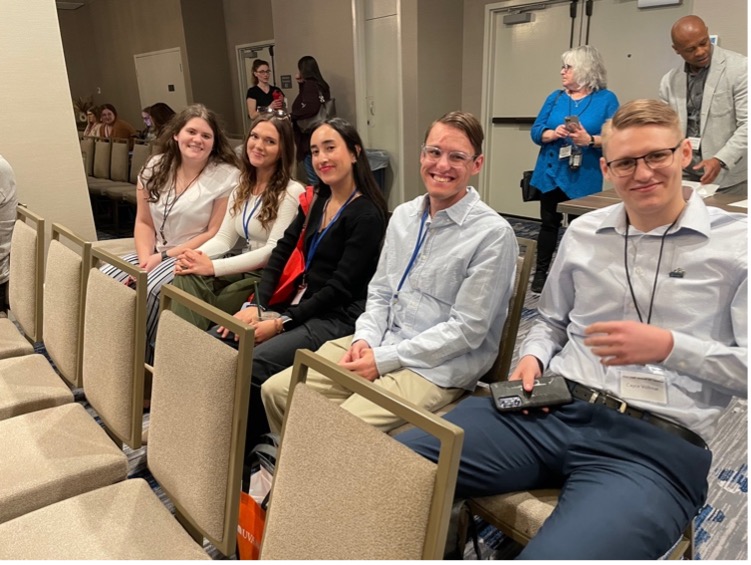 Courtney Maxwell, Sydney Trip, Andrea Cabral, Noah Stanley and Casey Volmer from Class of 2024 at the annual VSRT meeting