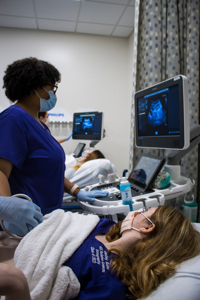 Radiation Sciences student using ultrasound