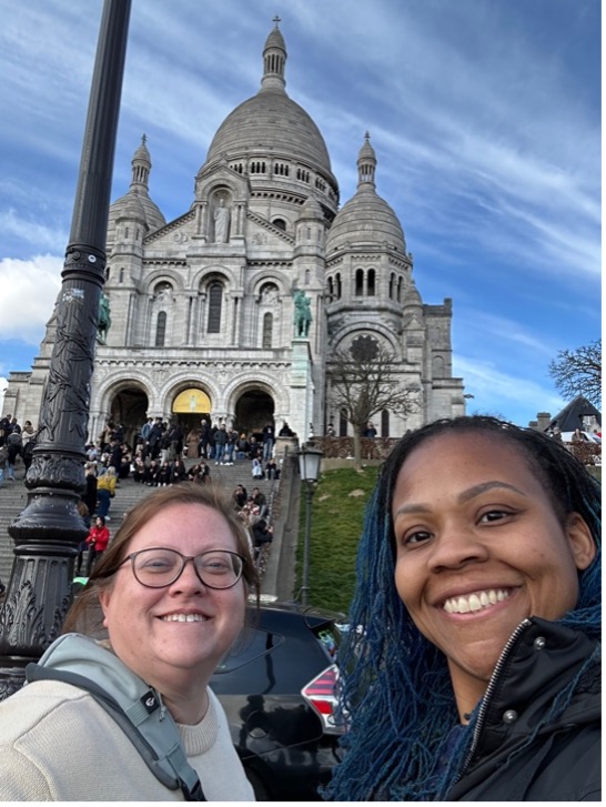 Group leaders and faculty members Cherish Parham and Jessica Koroma in Paris